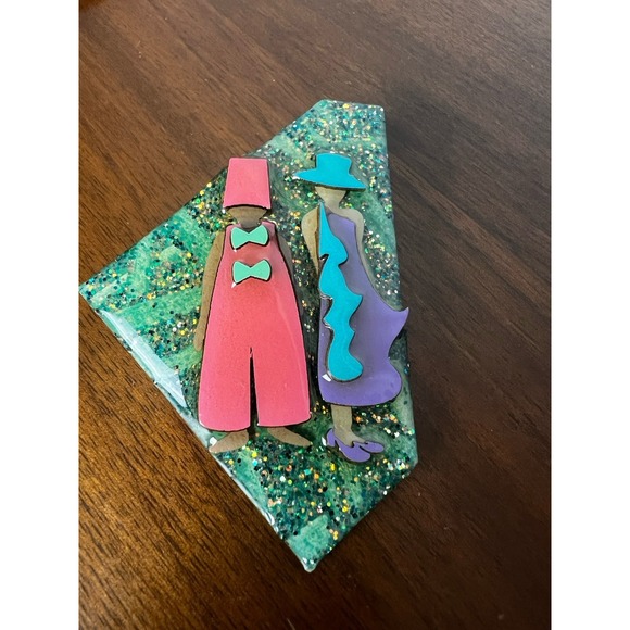 Lucinda Resin 2 Ladies w/ Style Brooch Jewelry Woman Pin- Hand Crafted Artisan‎ - Picture 2 of 4